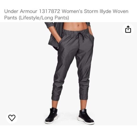 Under Armour Women Small Storm Illyde Water Resist Loose Black Jogger Pant  EUC - Picture 1 of 7